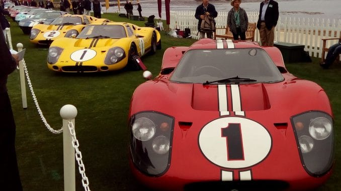 Awesome lineup of Ford GTs at the 2016 Pebble Beach Concours d'Elegance.