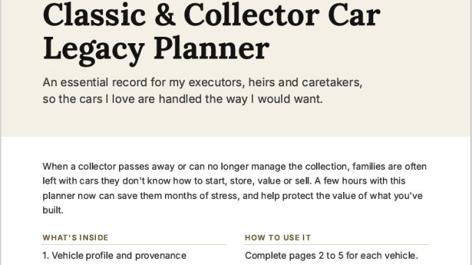 Motorcopia Classic & Collector Car Legacy Planner_Social